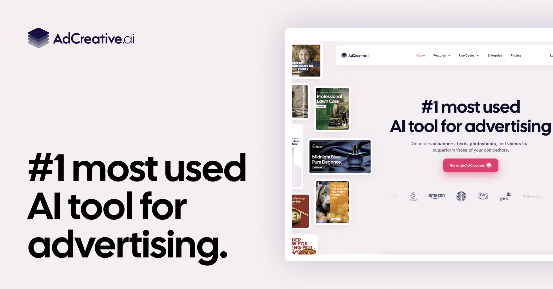 AdCreative.ai homepage product UI