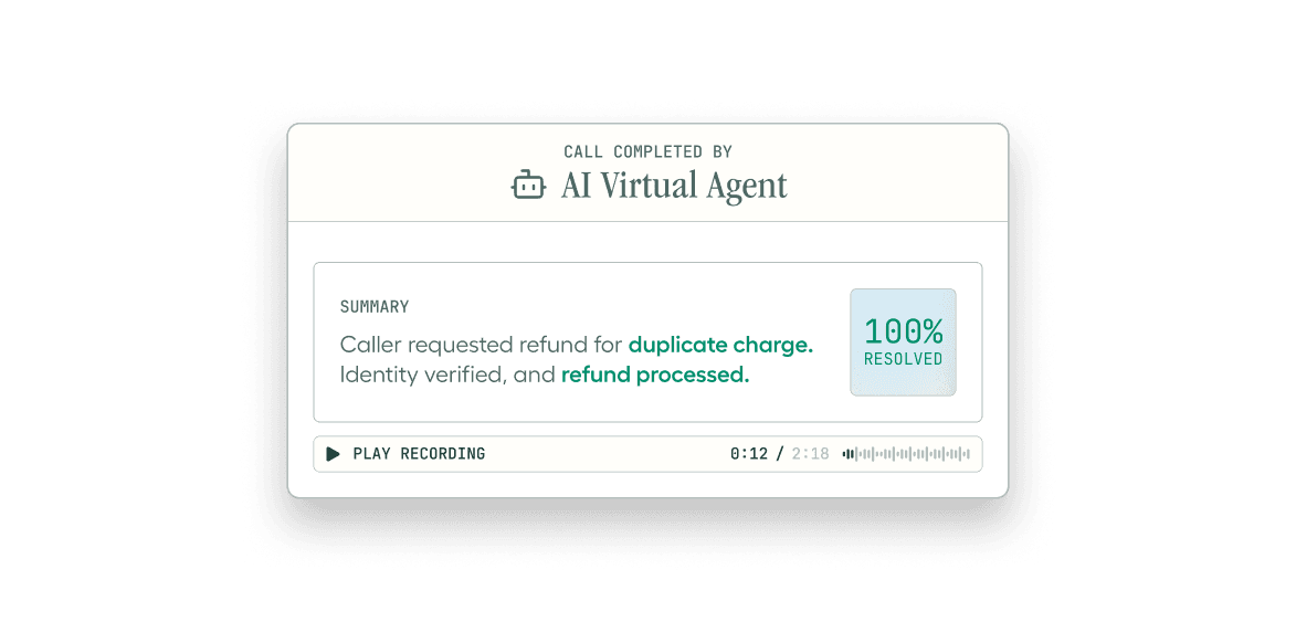 Resolved conversation view marketed on aircall.io.
