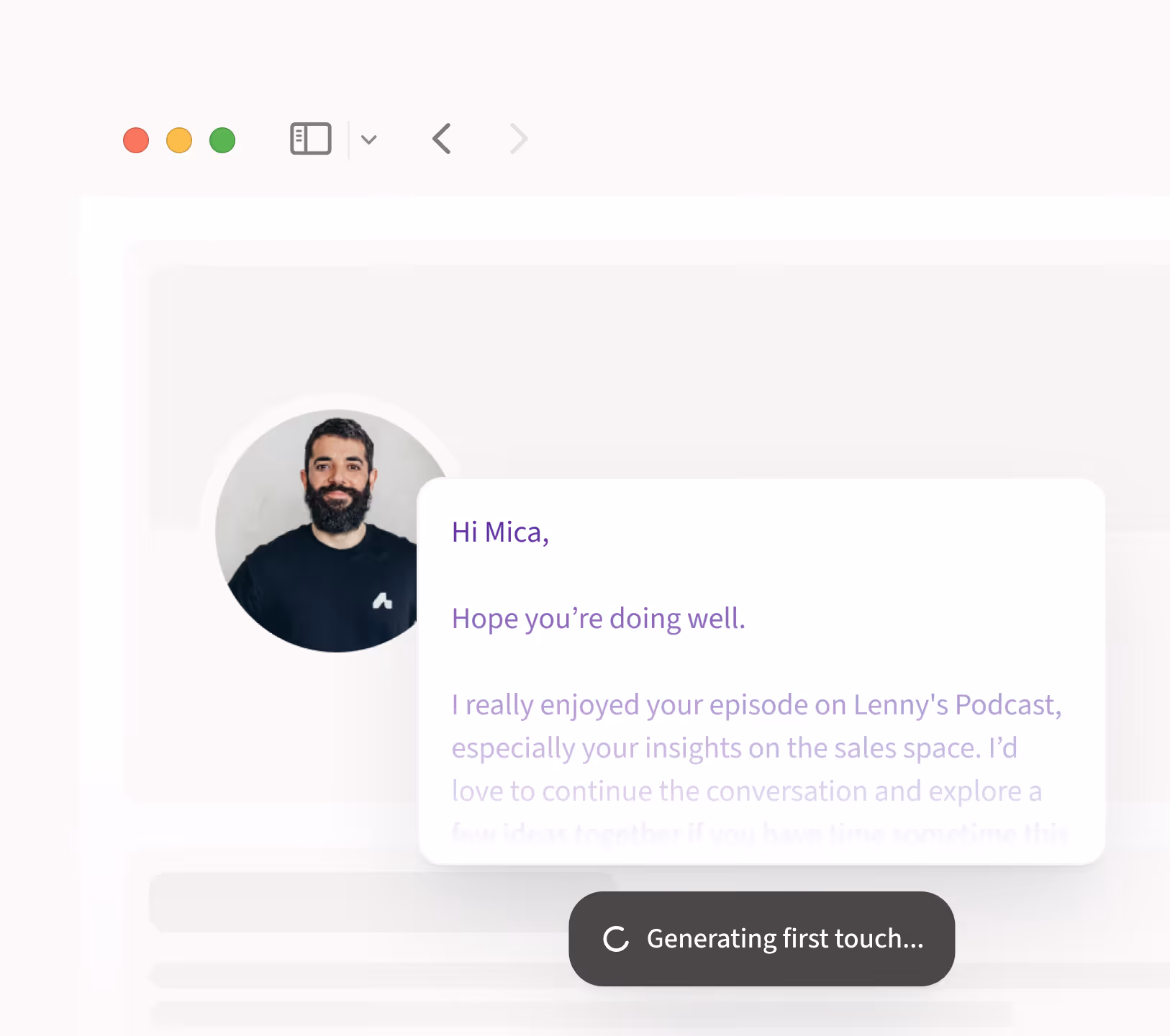 Duo Copywriter feature UI as shown on the official Amplemarket site.