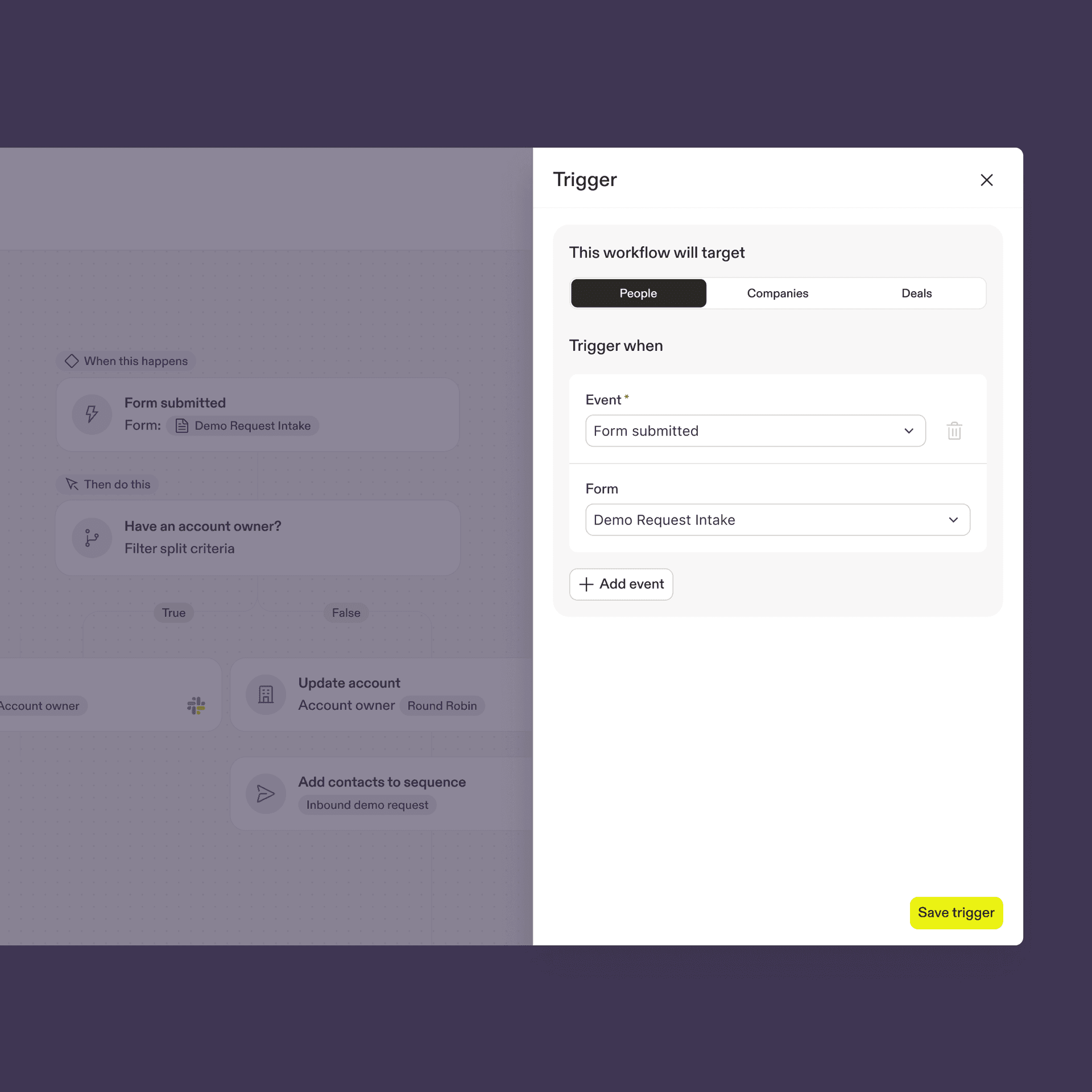 Inbound engagement product view from Apollo homepage.