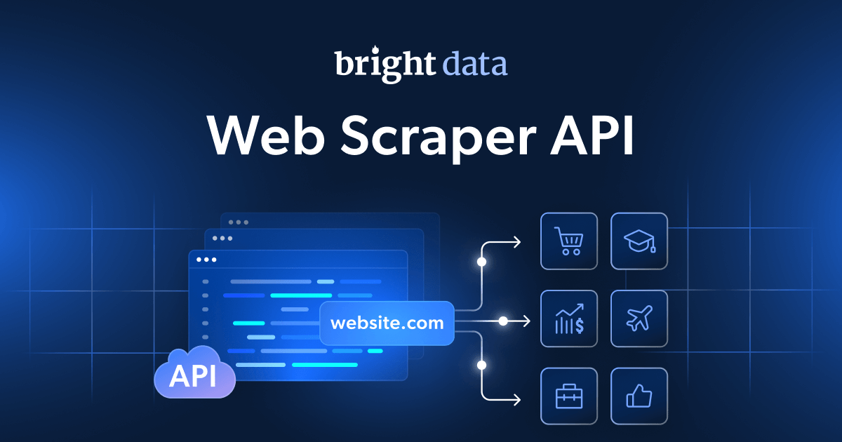 Official Bright Data Web Scraping API marketing visual — not a SoftwareGlimpse lab screenshot.