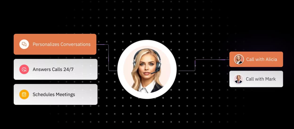 AI Voice Agent demo frame from callhippo.com.