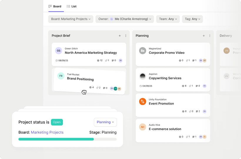 Project delivery view marketed by Capsule.