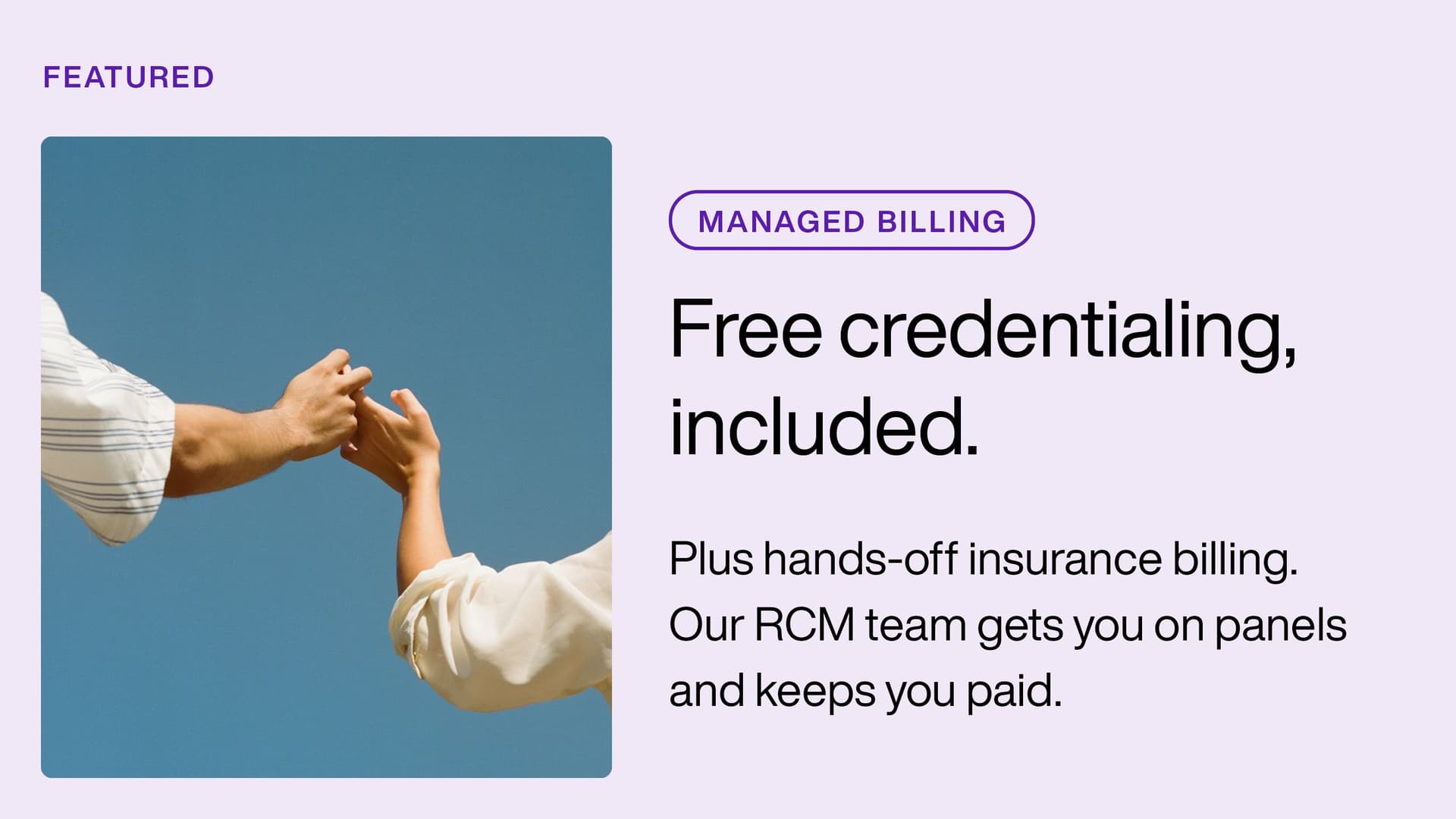 RCM feature product frame from the official Carepatron homepage.