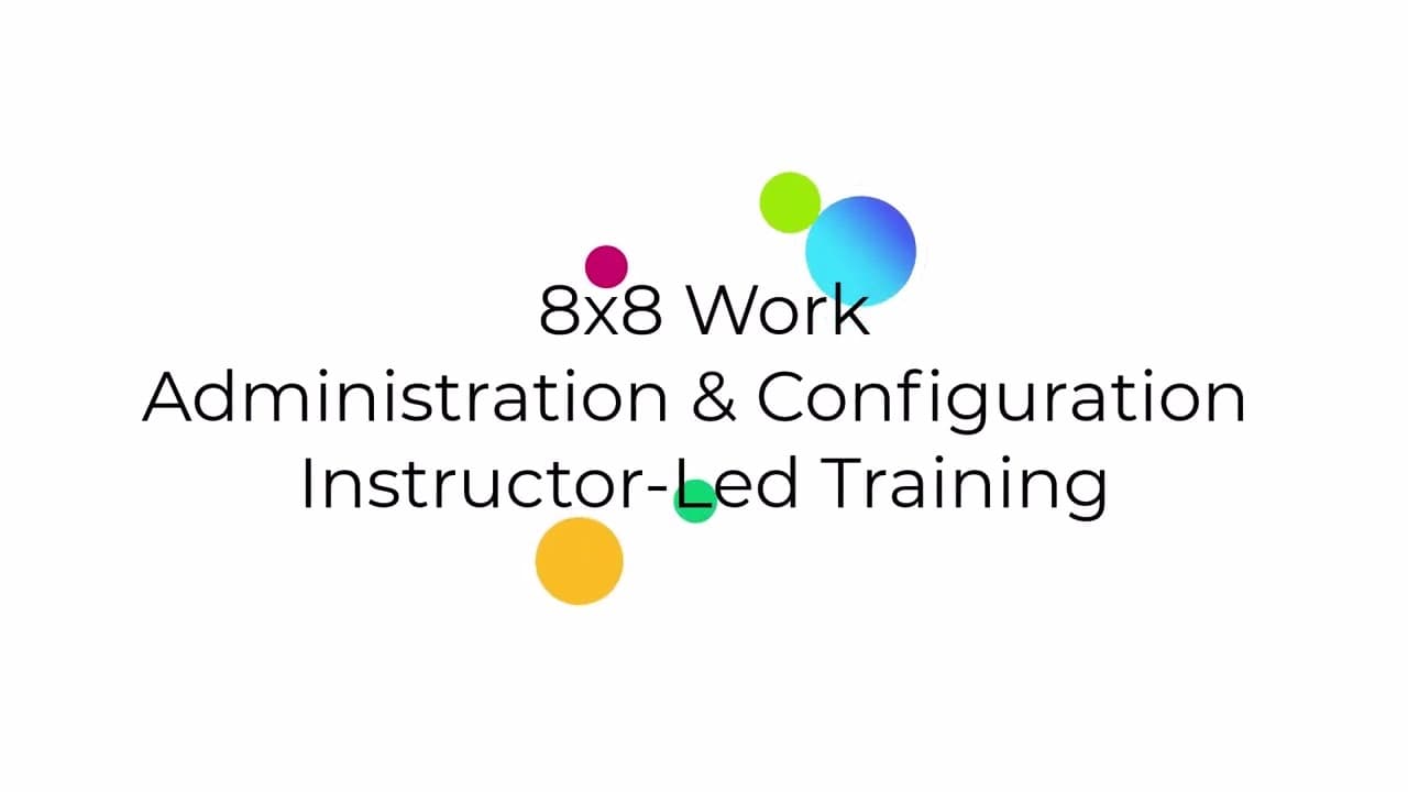 Official 8x8 University YouTube thumbnail for admin & config training.