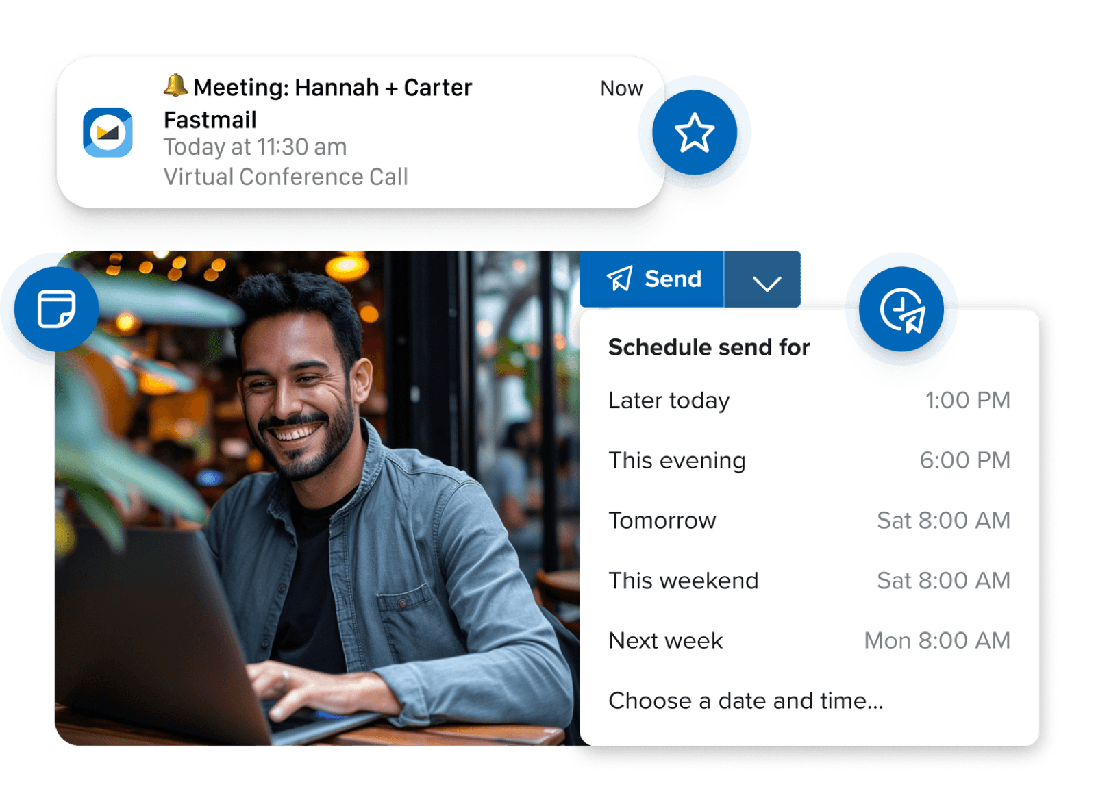 User-friendly UI product frame from fastmail.com.
