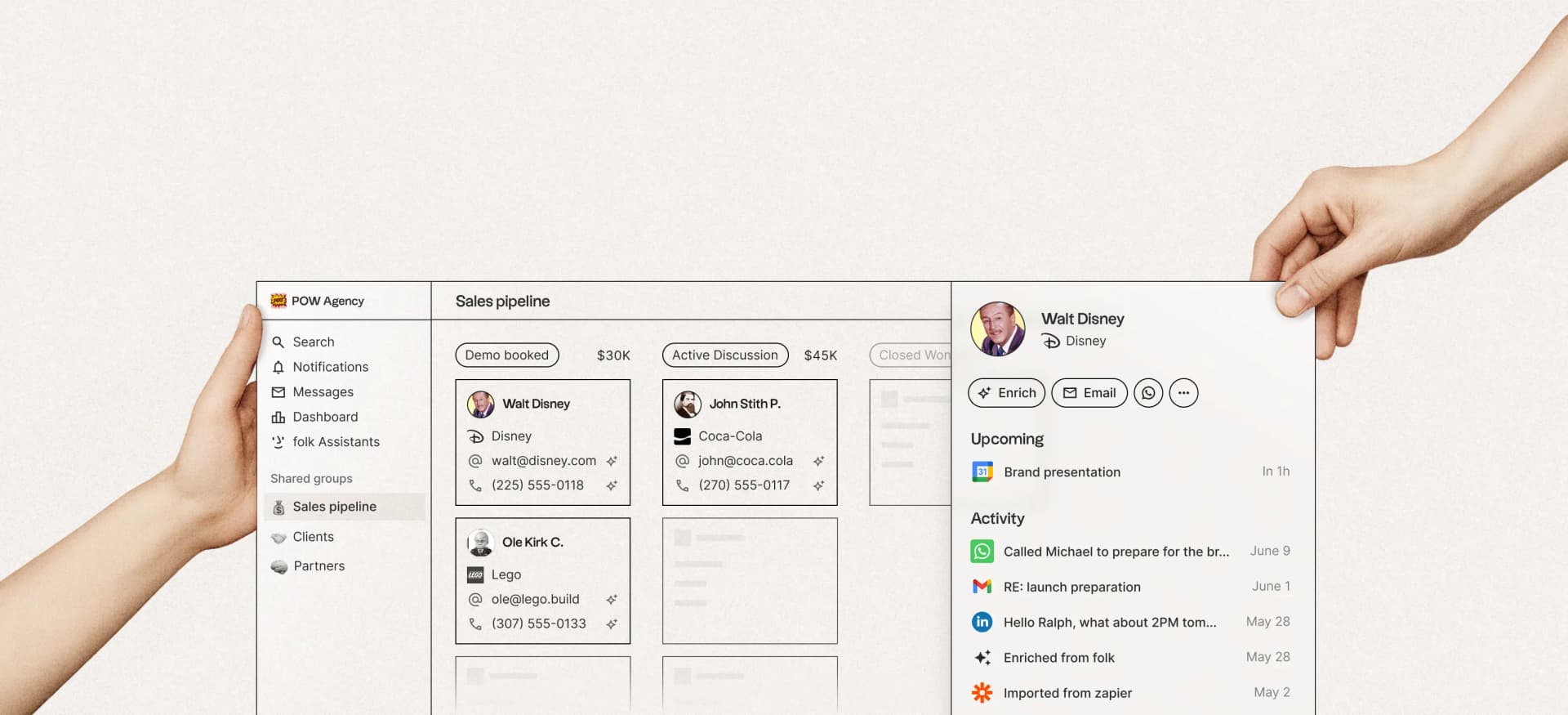 folk CRM hero marketing visual.