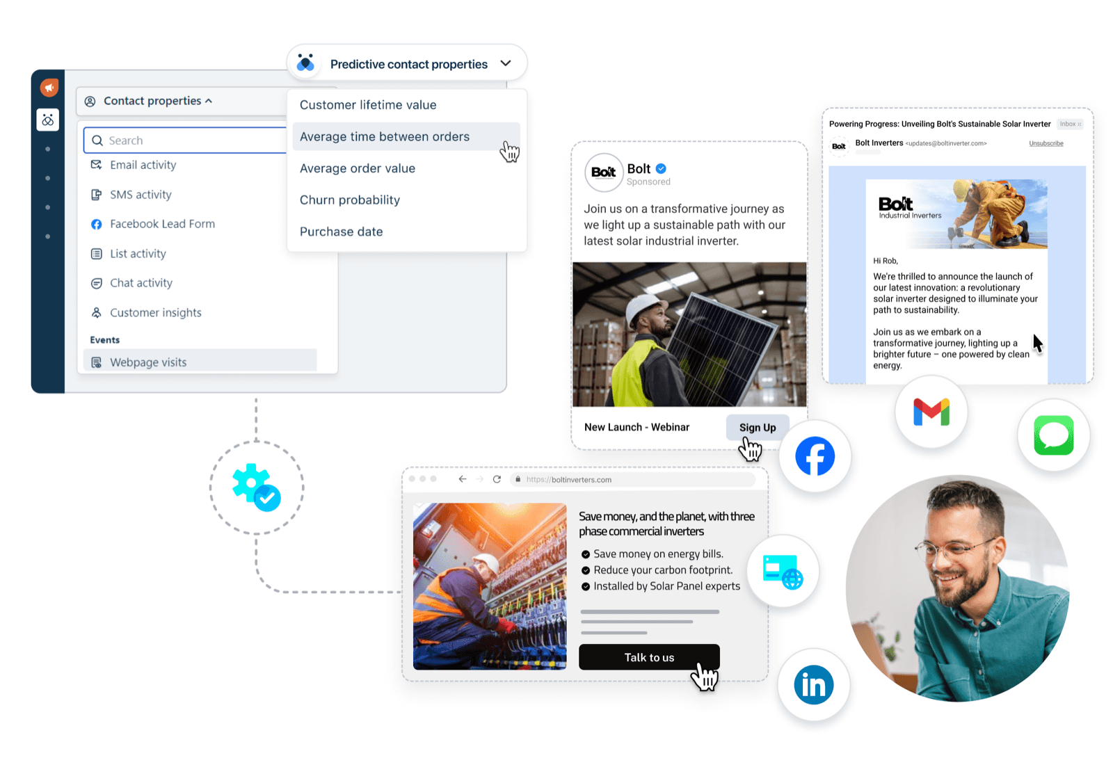 Contact insights UI from official Freshworks marketing page.
