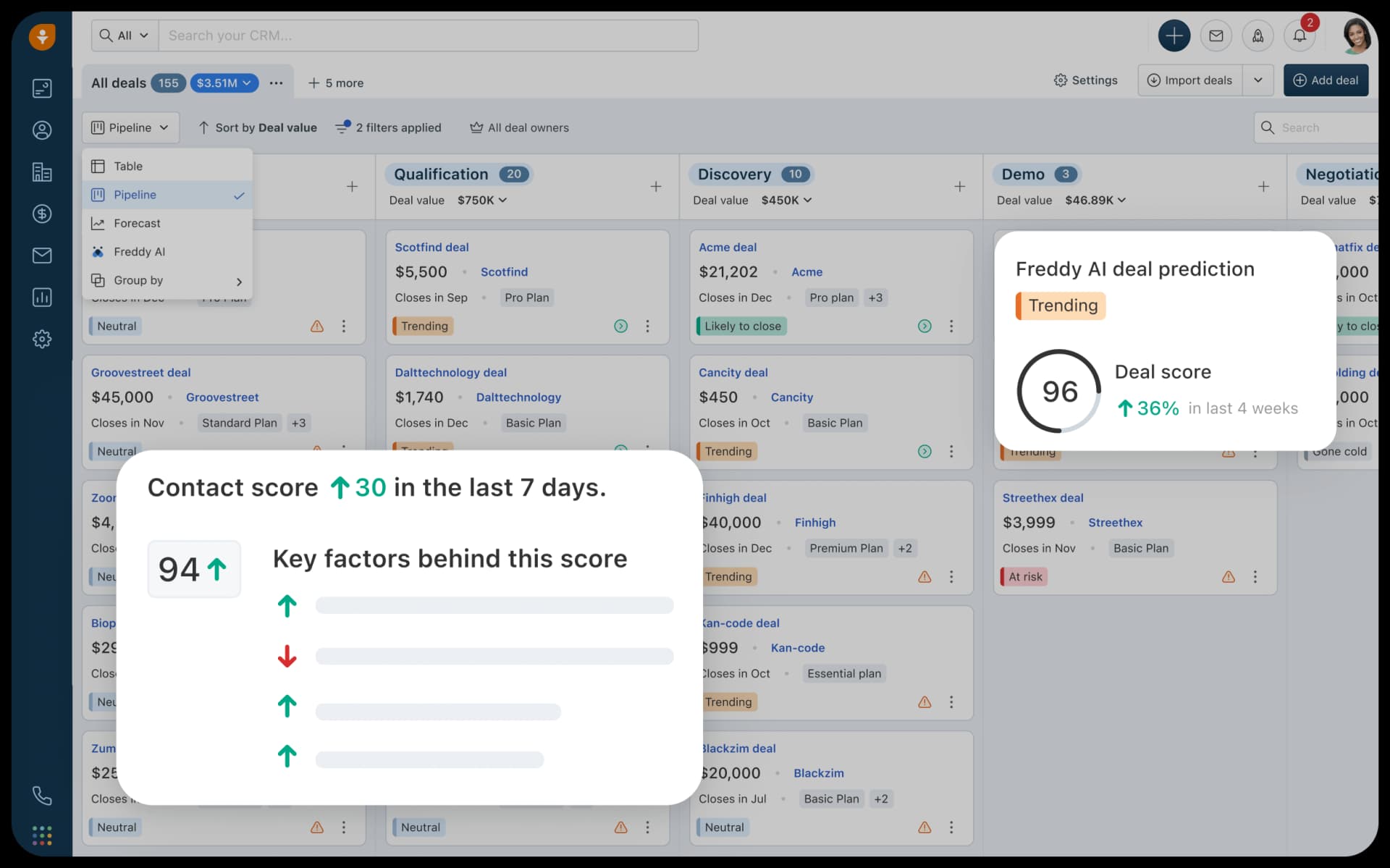 Freshsales product hero visual