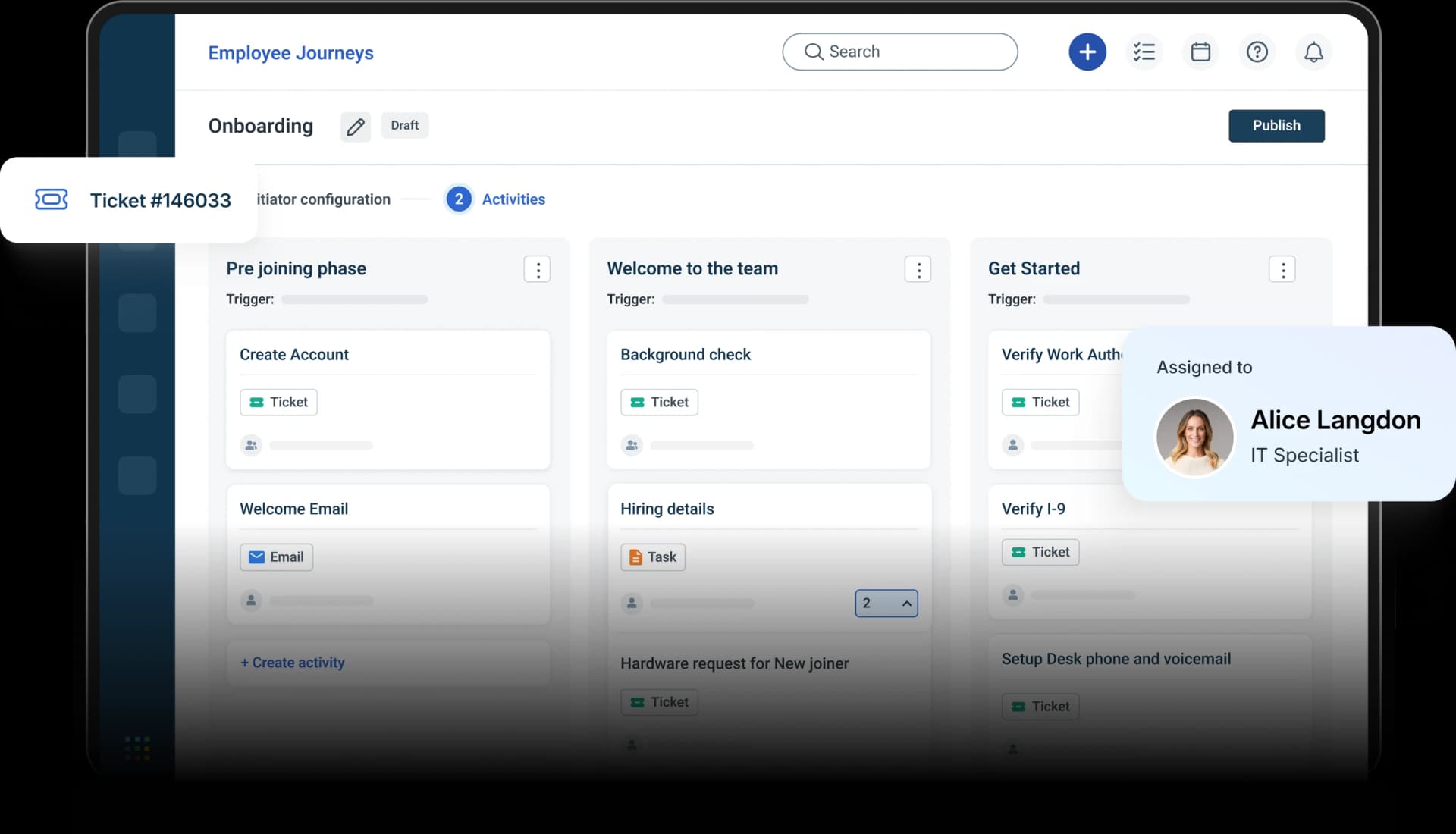 Official Freshservice homepage hero marketing UI — not a SoftwareGlimpse lab screenshot.