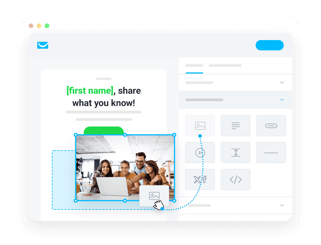GetResponse drag-and-drop email editor