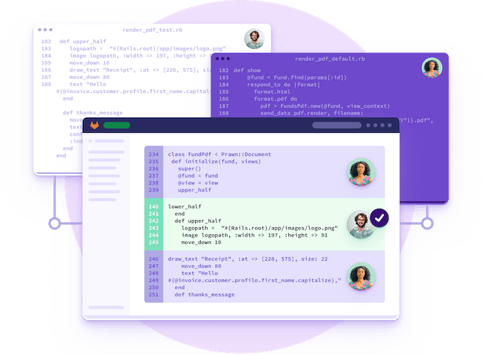 Official GitLab source-control marketing UI from about.gitlab.com — not a SoftwareGlimpse lab screenshot.