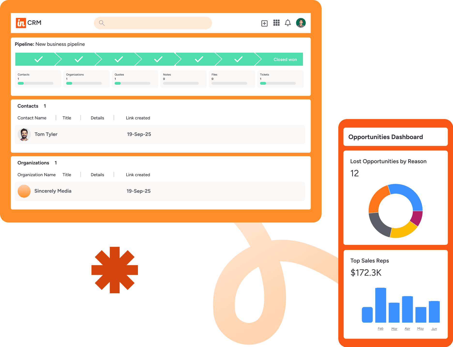 Insightly CRM software UI from official Insightly homepage.