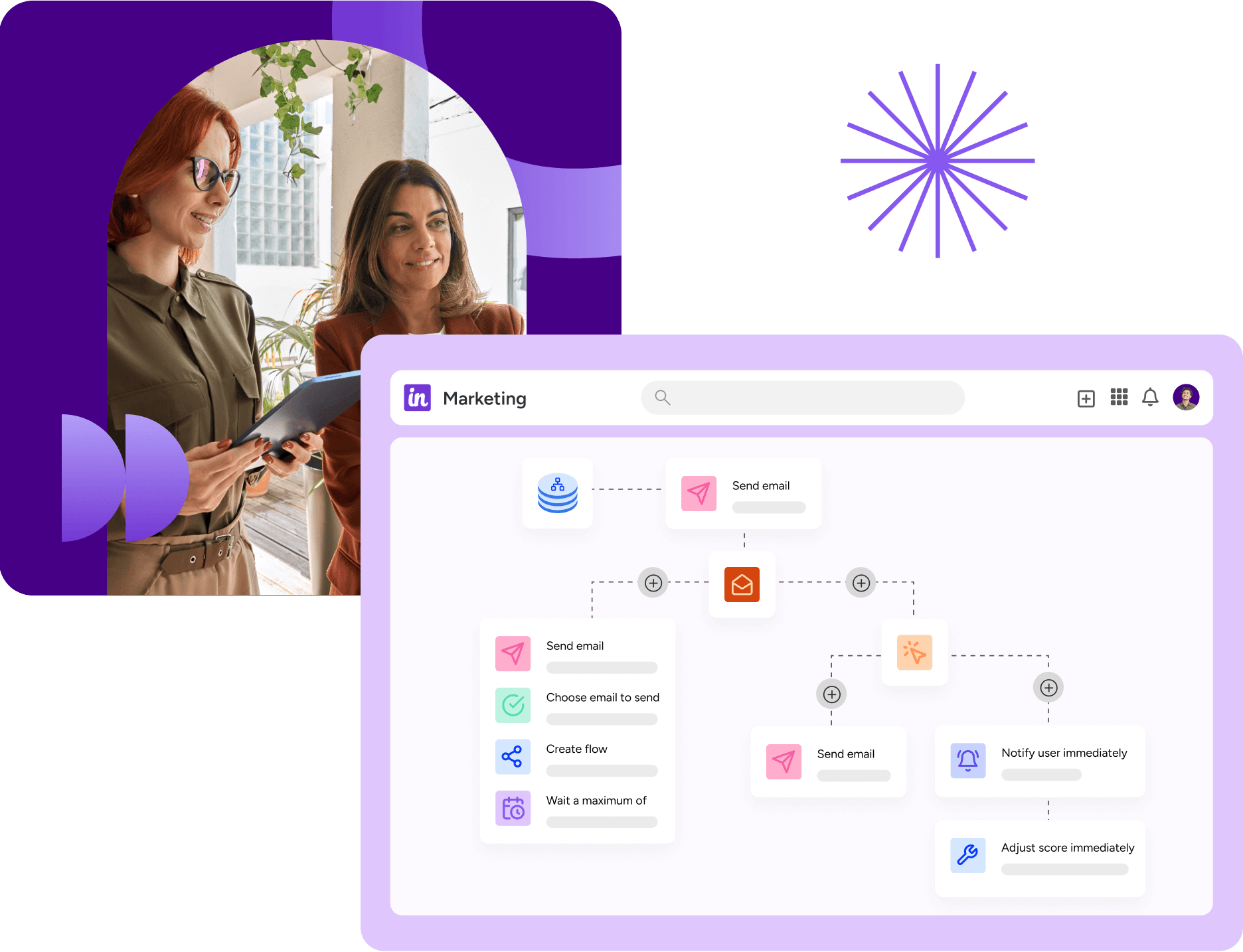 Insightly marketing automation UI from official Insightly homepage.