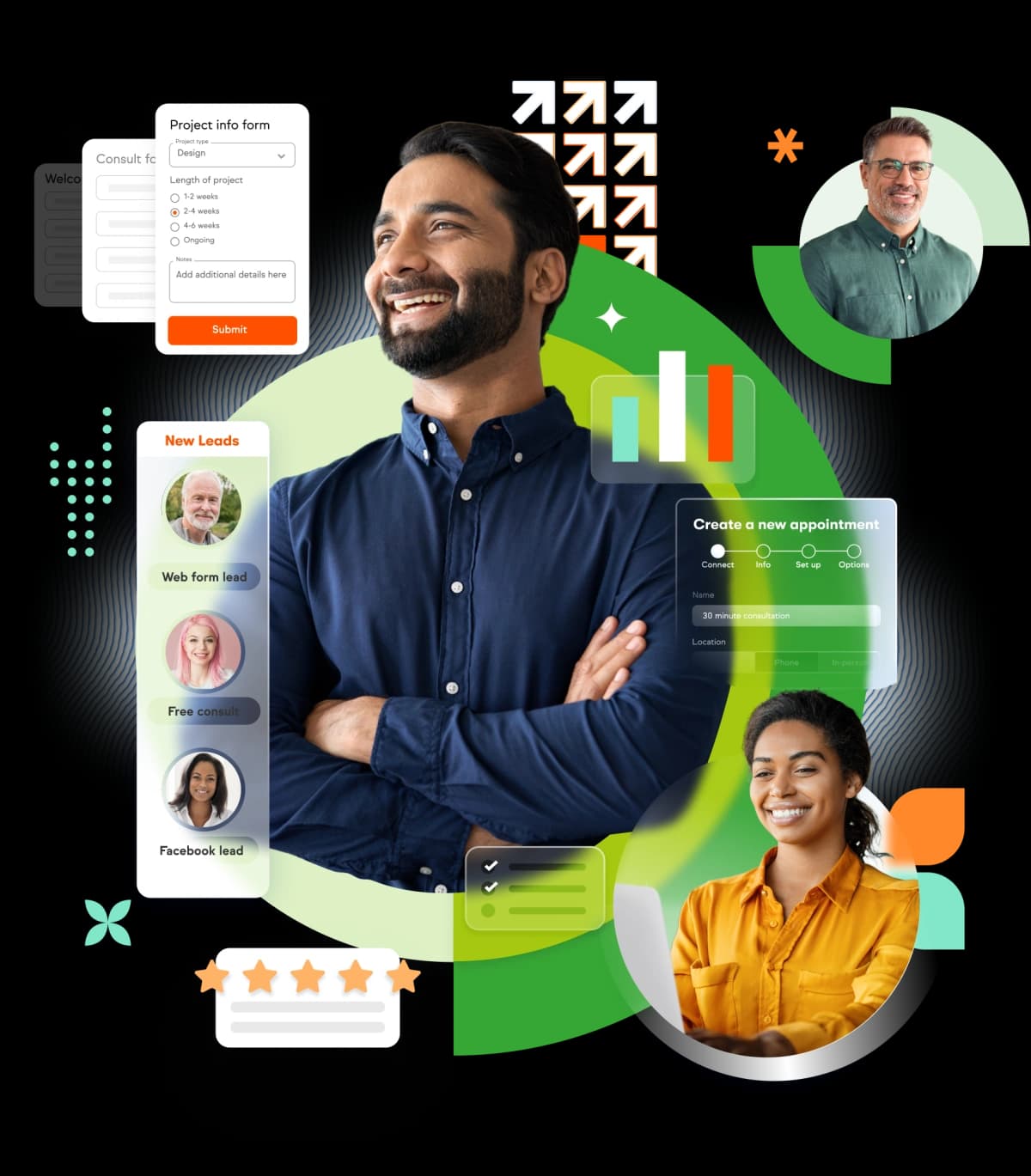 Keap product experience as shown on the official homepage.