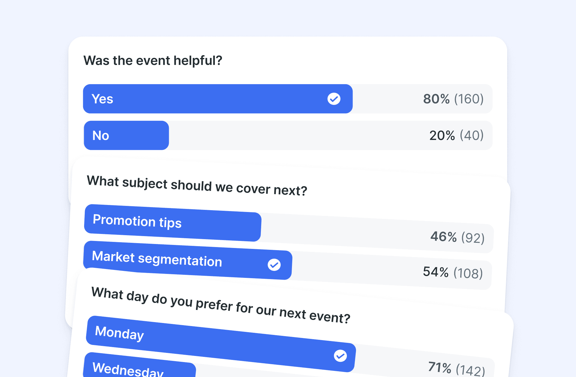 Poll engagement UI from official Livestorm blog.