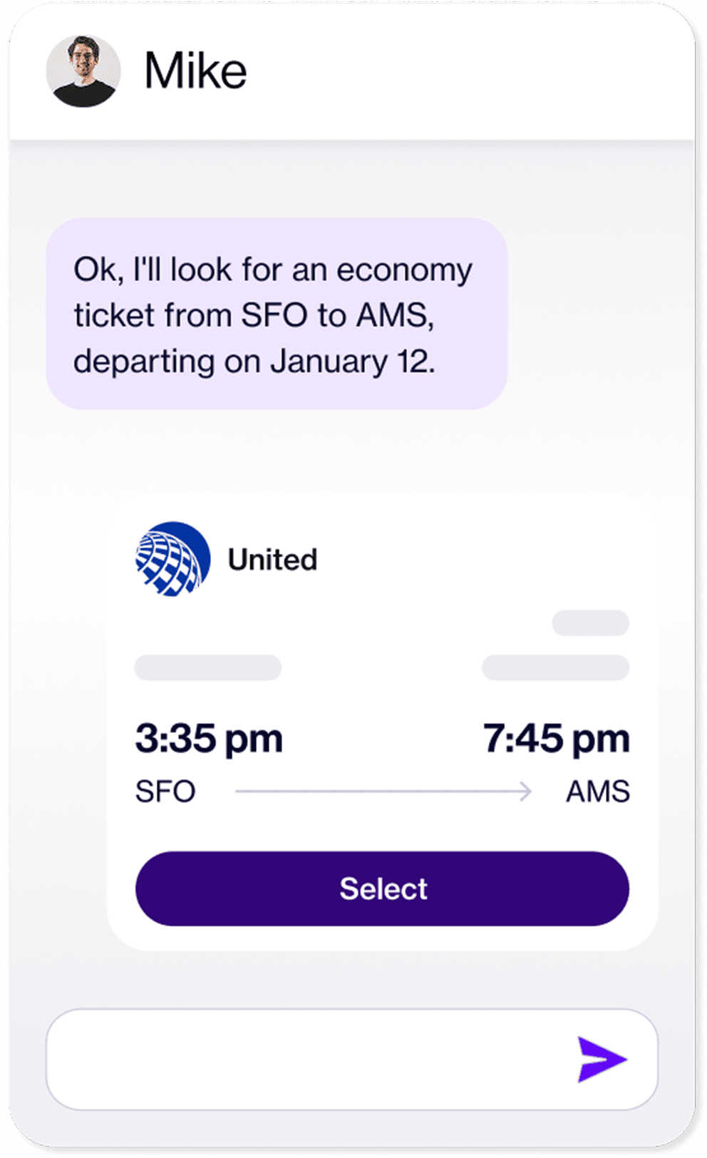 Navan AI chat assistant product UI