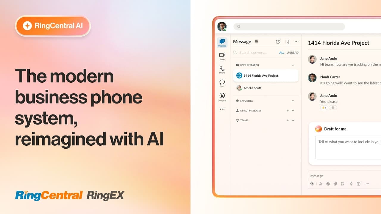 Official RingCentral YouTube thumbnail for RingEX overview.