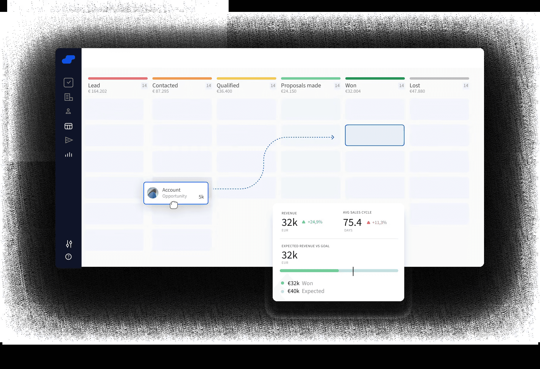 Salesflare product hero visual from the official homepage.