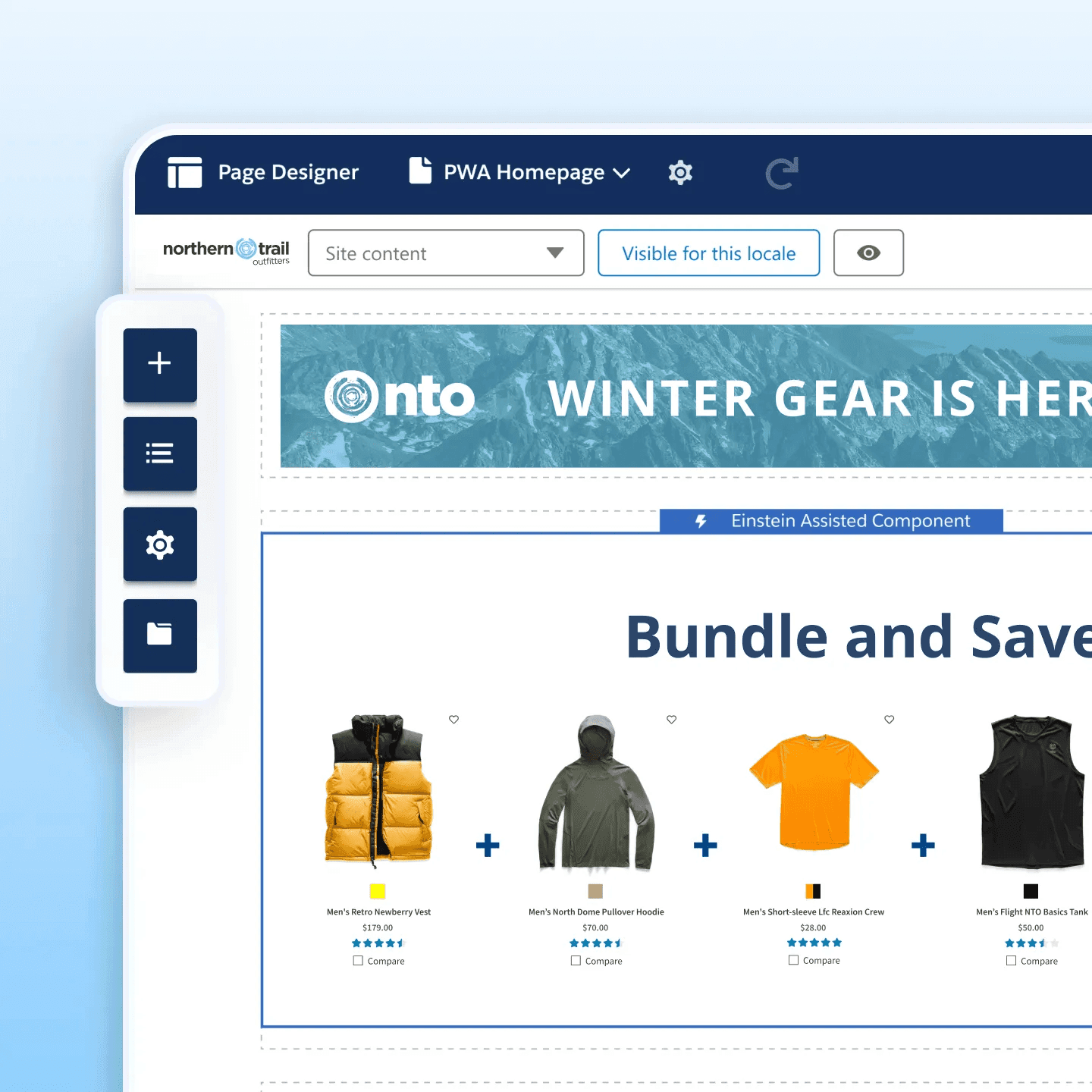 Site management for high-scale operations — official Salesforce B2C Commerce marketing UI.