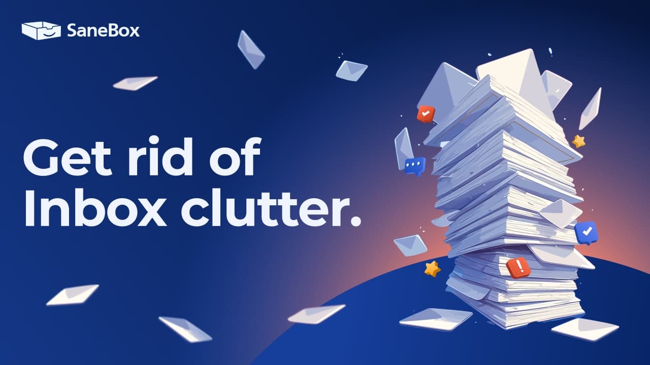 SaneBox product preview asset from the official site.