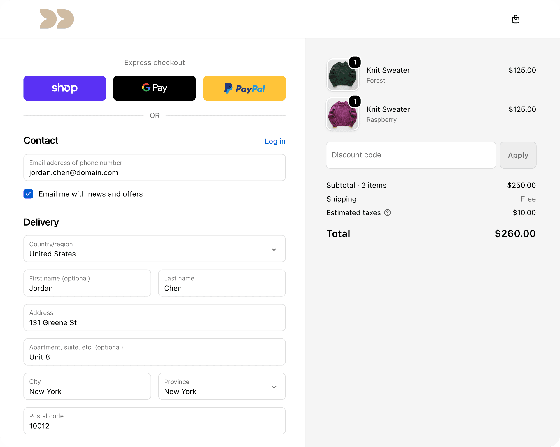 Shopify admin and storefront marketing frame
