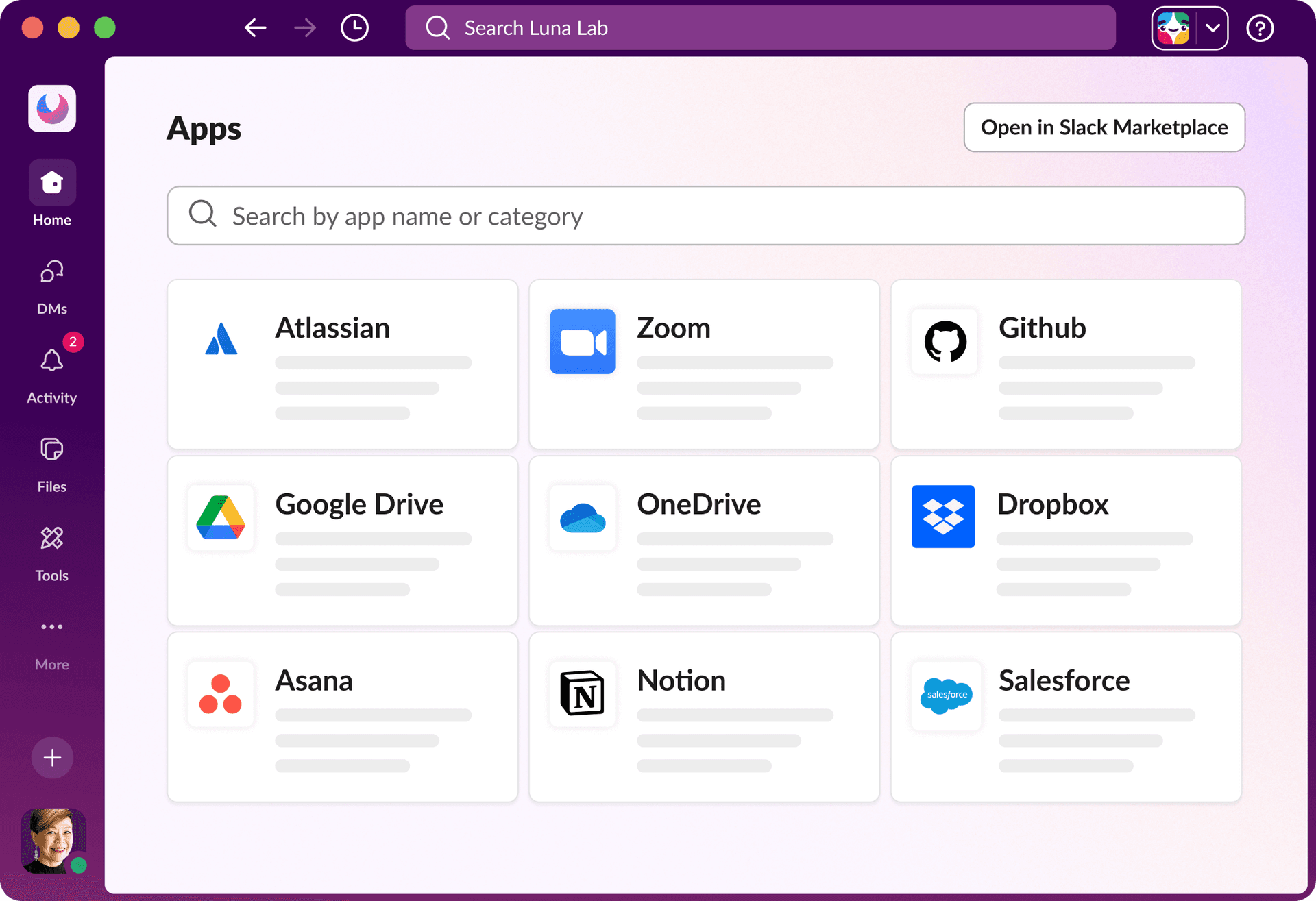 Platform carousel UI from slack.com.