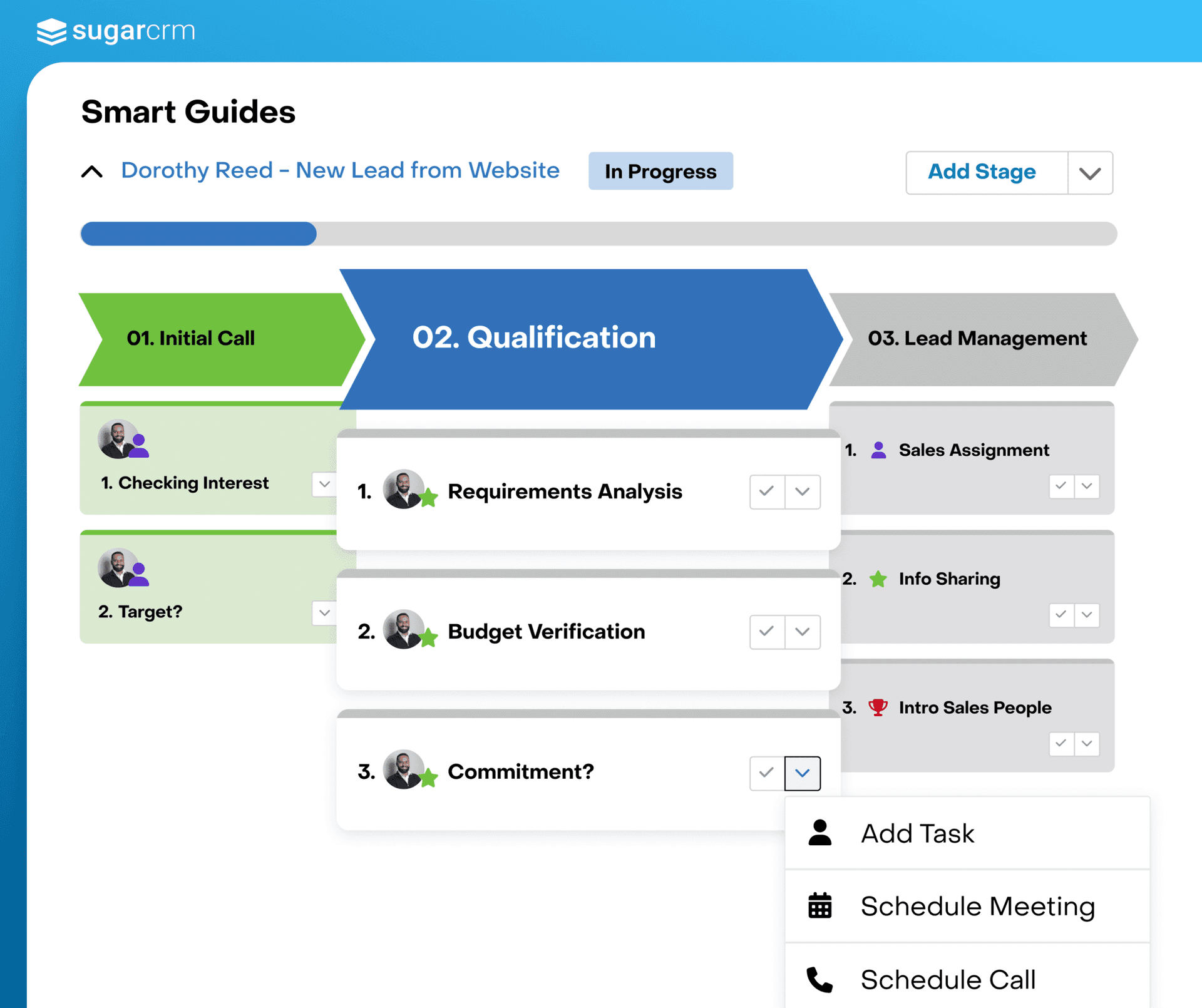 SugarCRM sales effectiveness UI from official SugarCRM homepage.