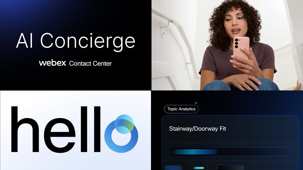 Official Webex YouTube thumbnail introducing AI Concierge for CX.
