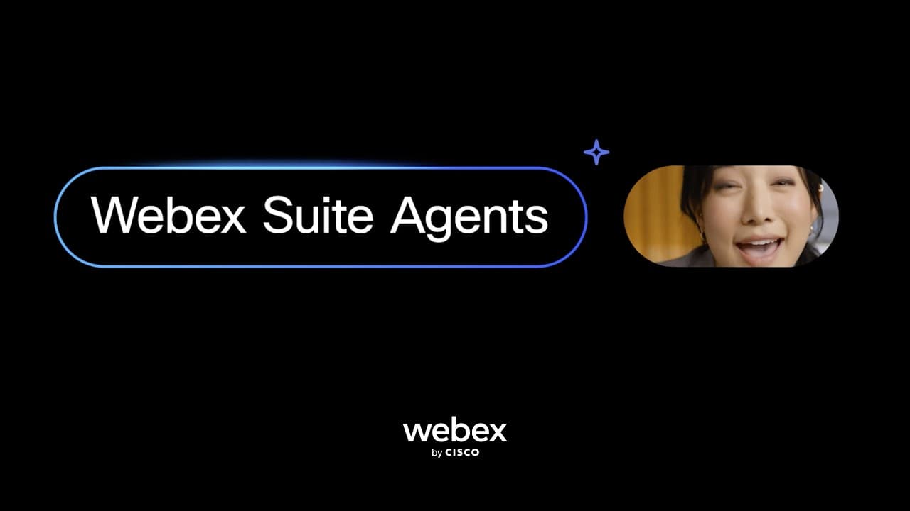 Official Webex YouTube thumbnail for Suite AI Productivity Agents.