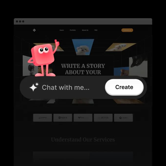 Official Wegic create-site marketing UI from wegic.ai — not a SoftwareGlimpse lab screenshot.