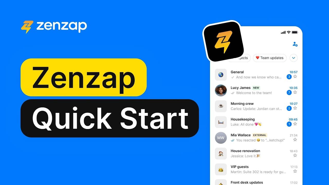 Official Zenzap YouTube thumbnail from the quick start guide.