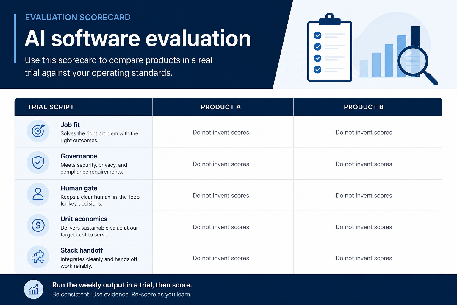 Educational illustration for AI Software Evaluation Guide.