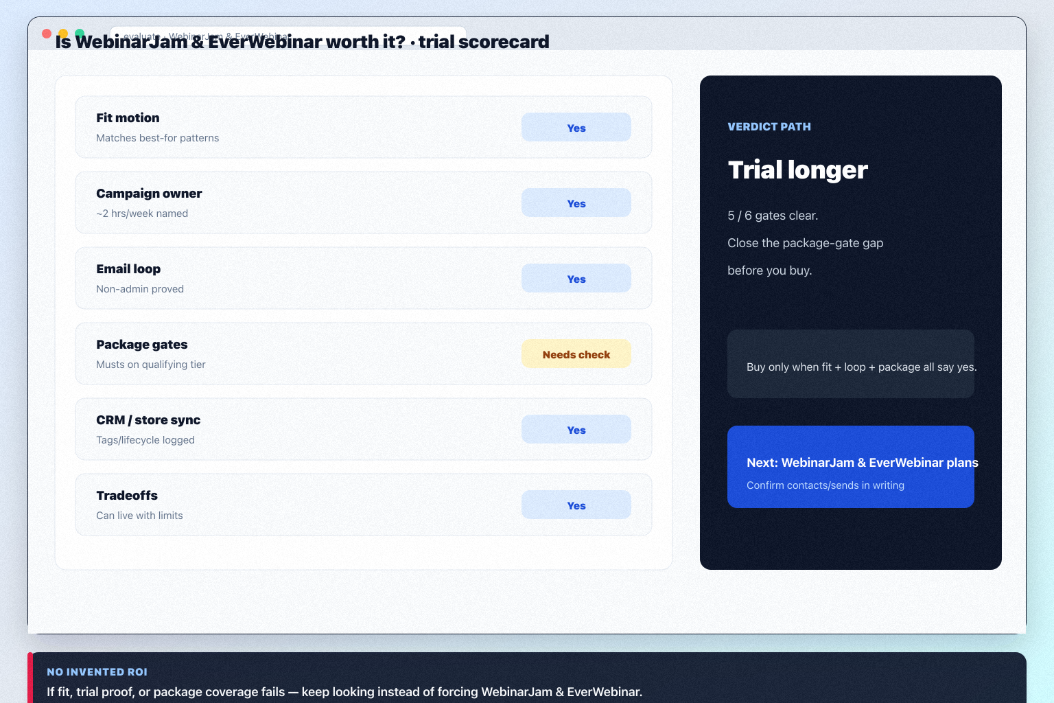 WebinarJam & EverWebinar worth-it framework diagram.