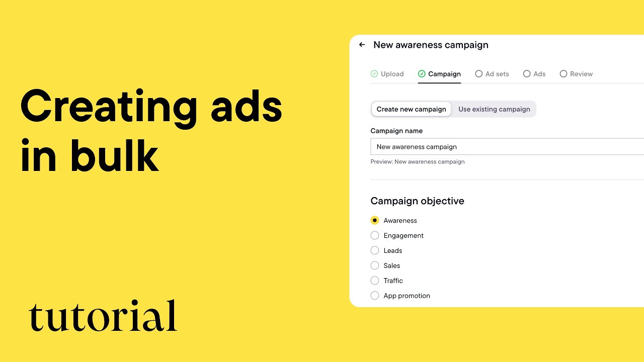 Bïrch bulk ad creation UI frame
