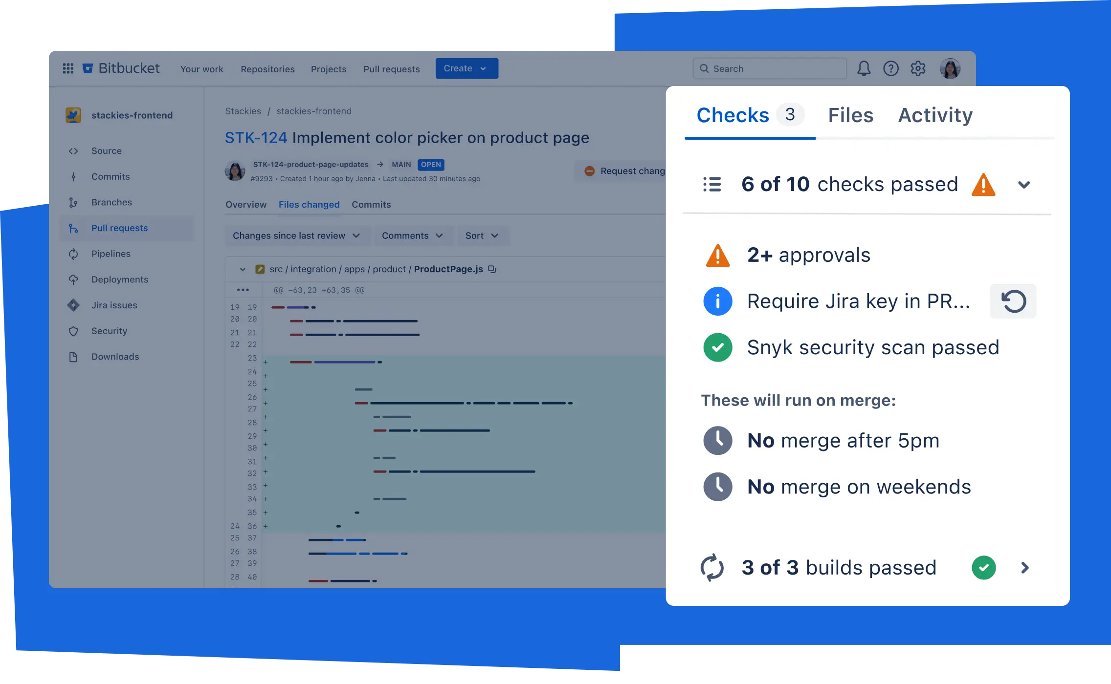 Bitbucket Cloud security scanning UI