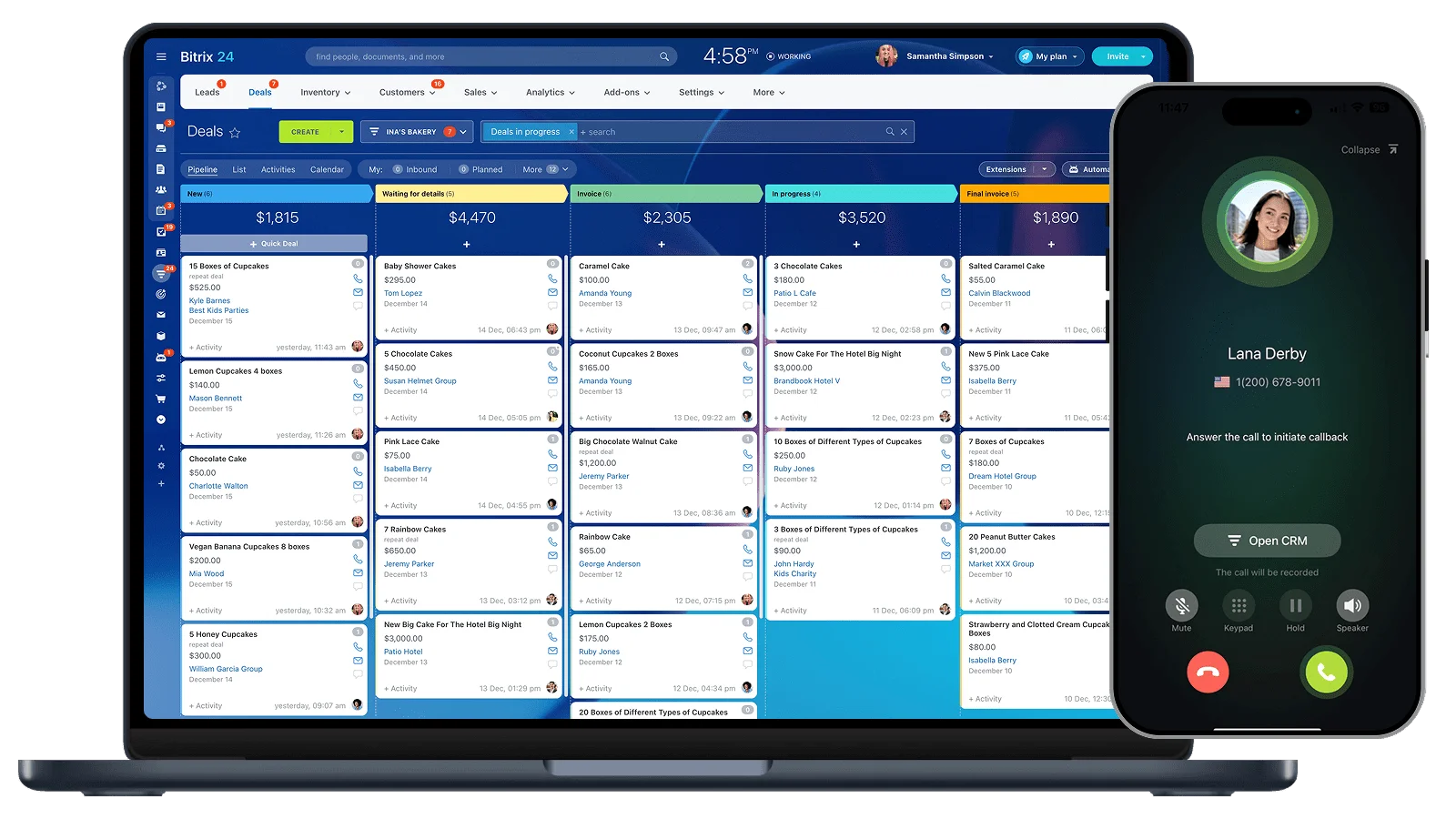 Bitrix24 CRM workspace