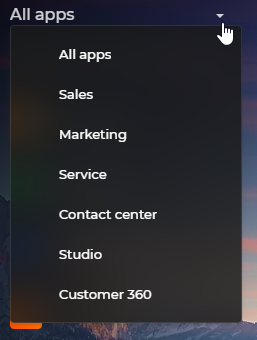 Creatio workplaces menu
