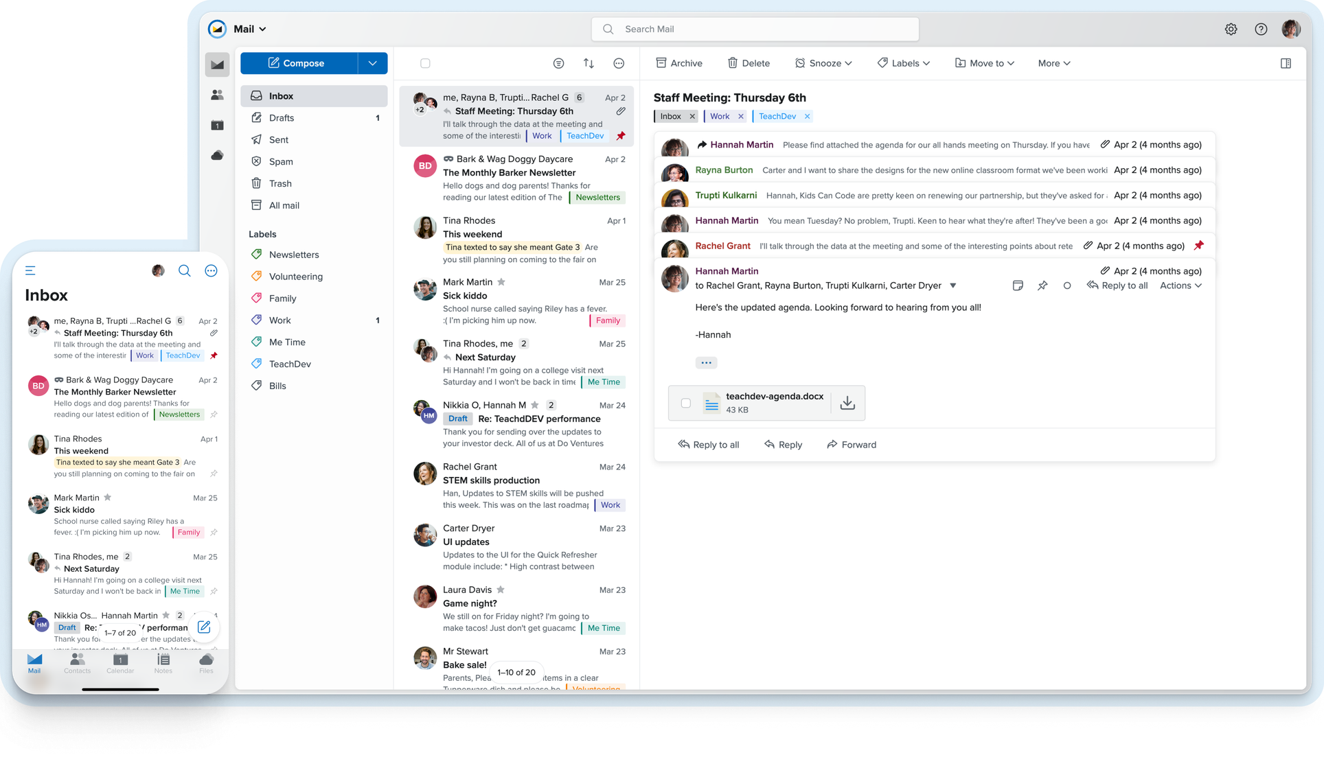 Fastmail mail client UI