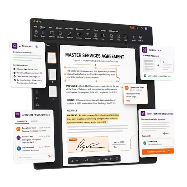 Foxit PDF Editor interface