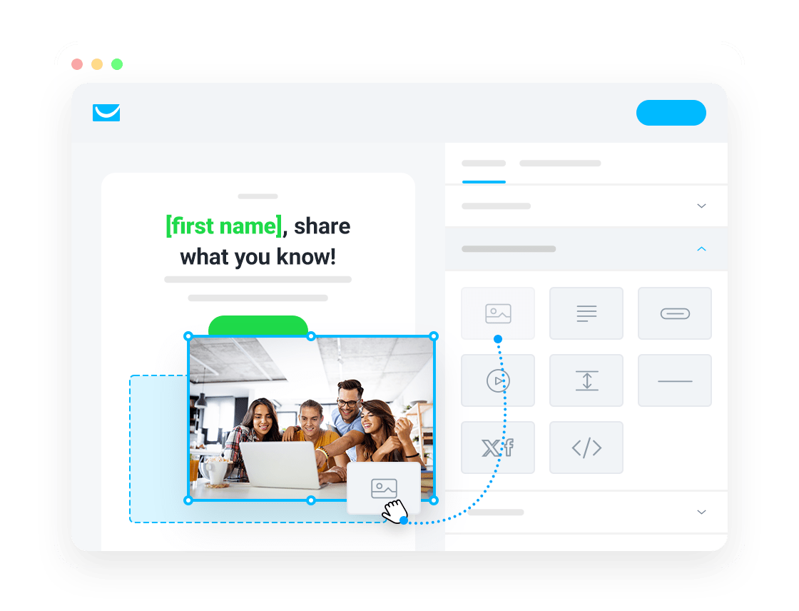 GetResponse drag-and-drop email editor