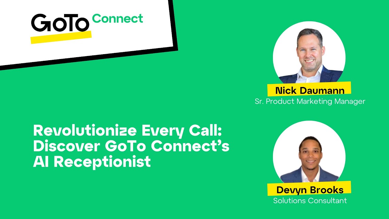 GoTo Connect AI Receptionist webinar UI