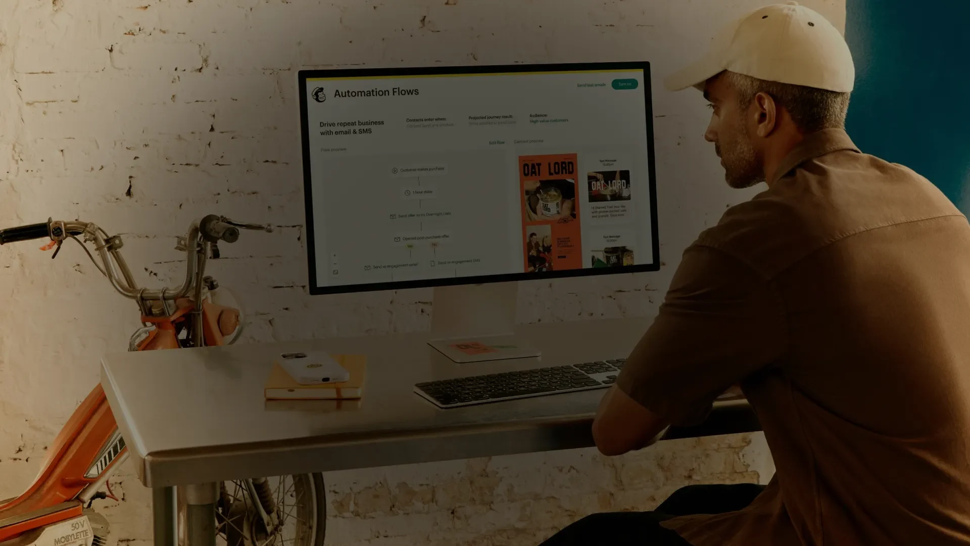 Mailchimp product homepage marketing UI