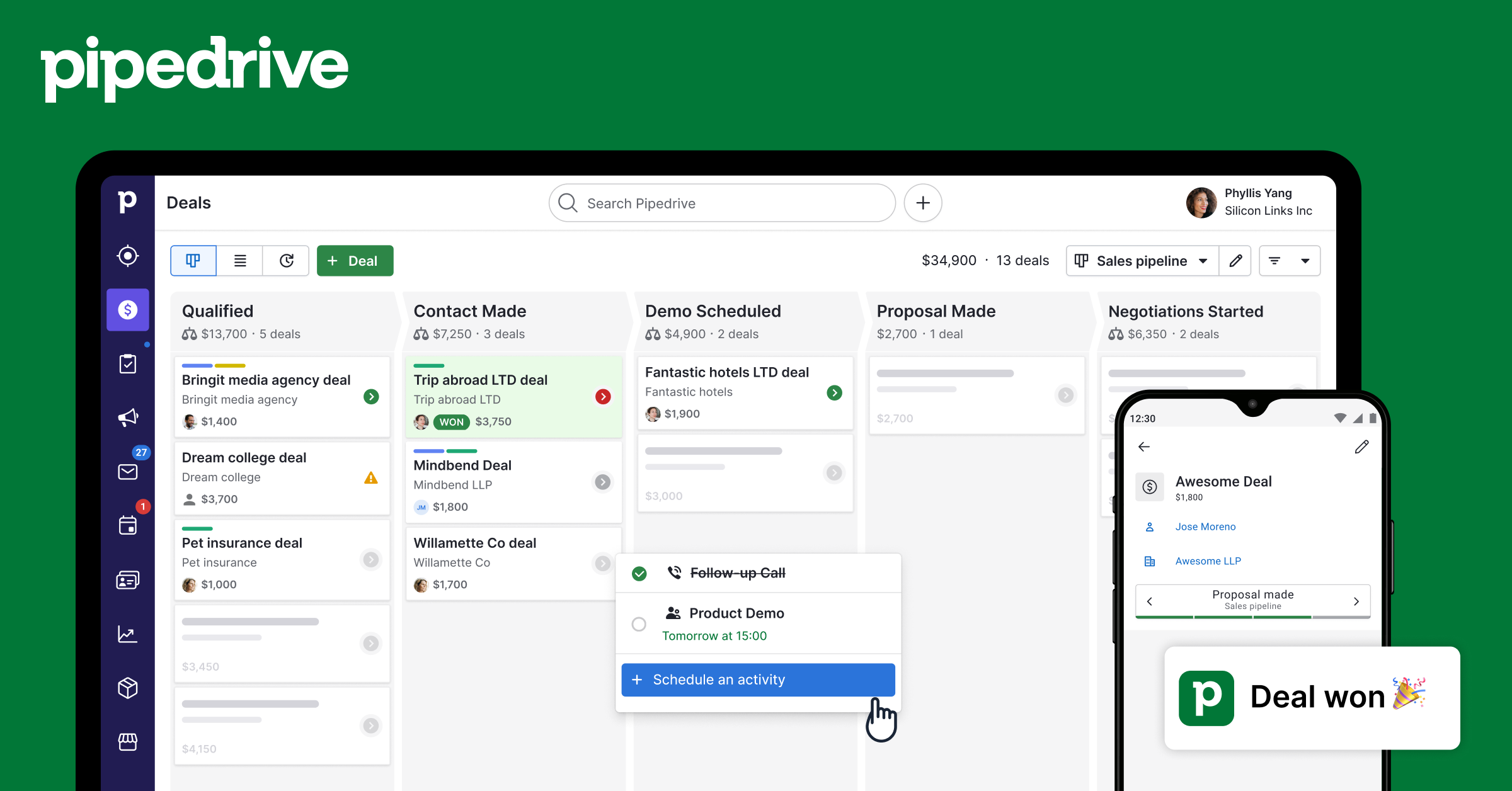 Pipedrive product interface overview