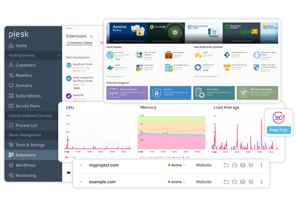 Plesk control panel screenshot