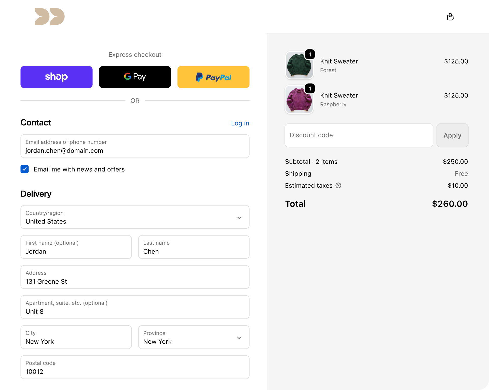 Shopify admin and storefront marketing frame