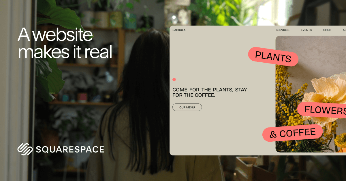 Squarespace homepage marketing visual