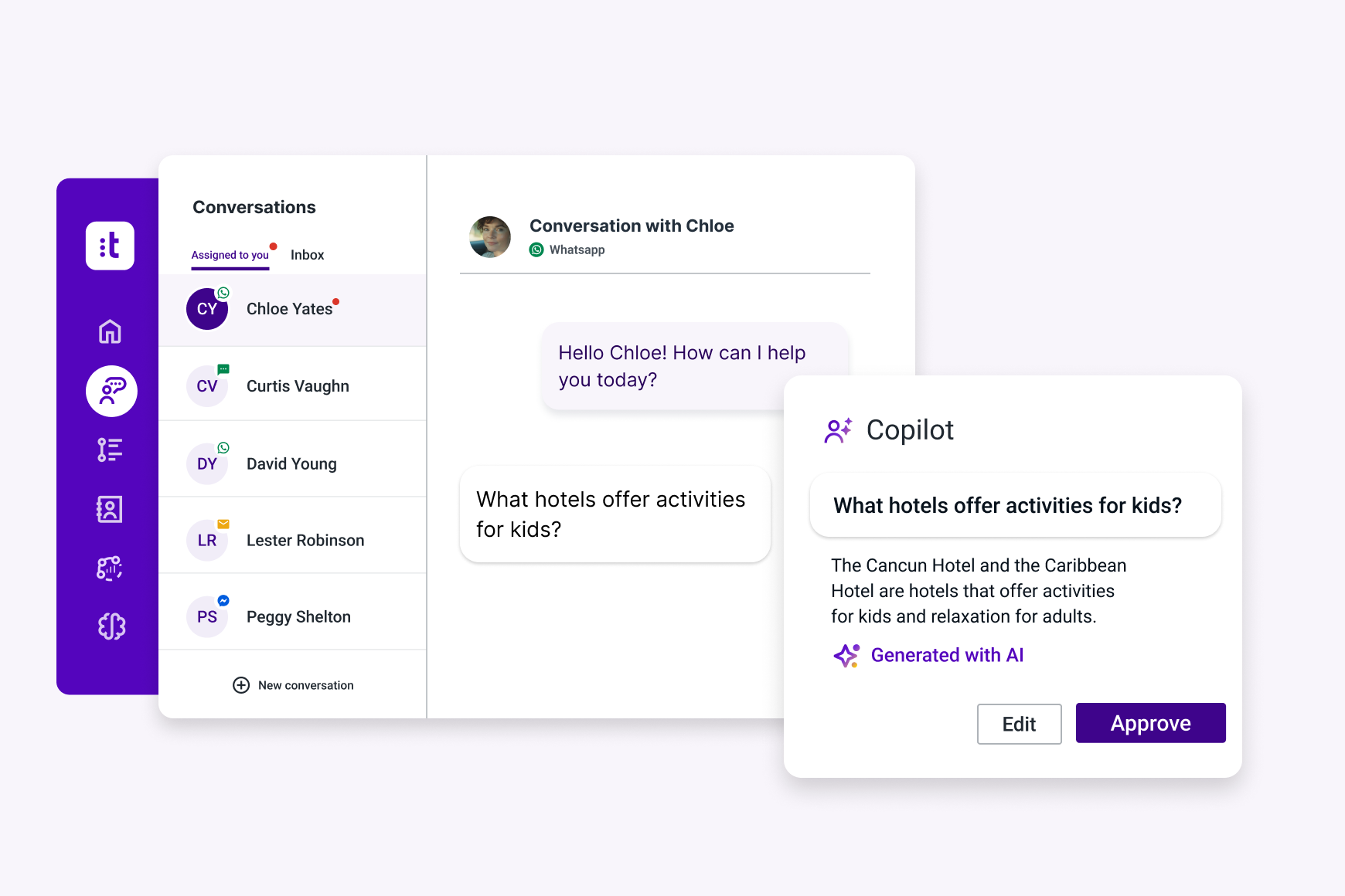 Talkdesk CXA copilot product UI