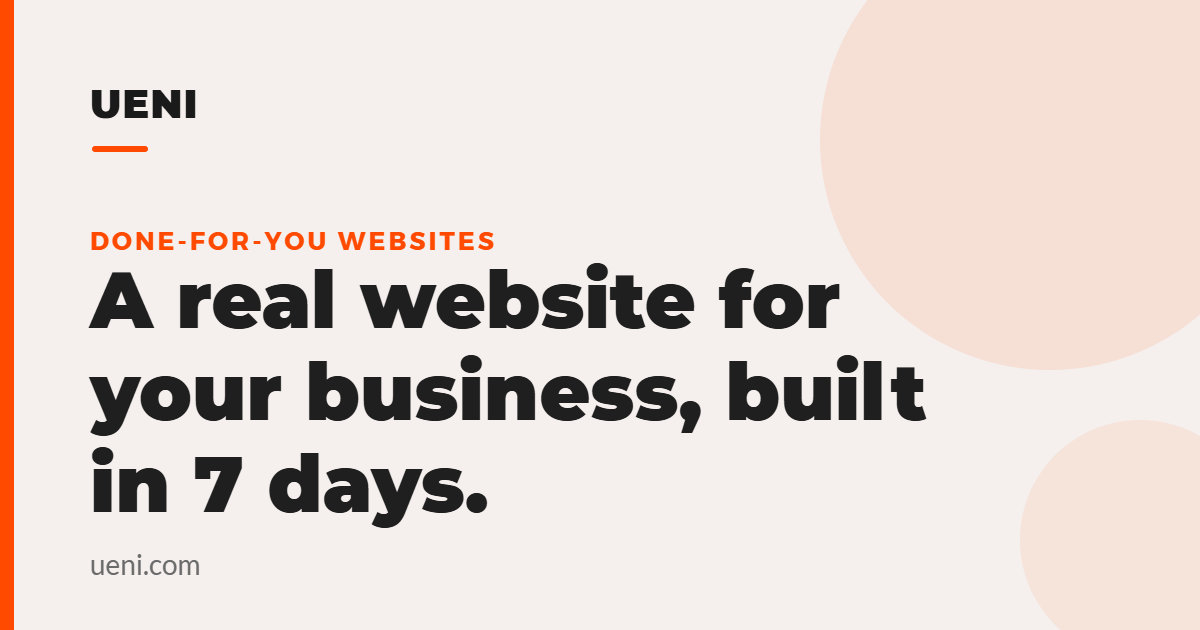UENI website builder homepage preview
